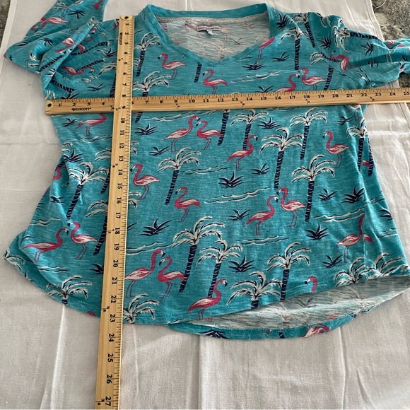 Sunset & Sweet Tea Flamingo palm trees in Turquoise SZ L ADORABLE!!! - Picture 5 of 13